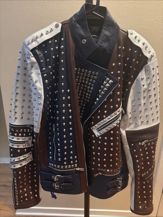 Other - Studded Multi-Color Leather Jacket - Men's